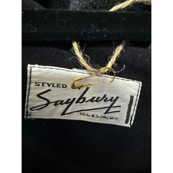 Vintage 70s Black Velvet with Pink & Orange Florals Long Sleeve Maxi Dress - Picture 6 of 11